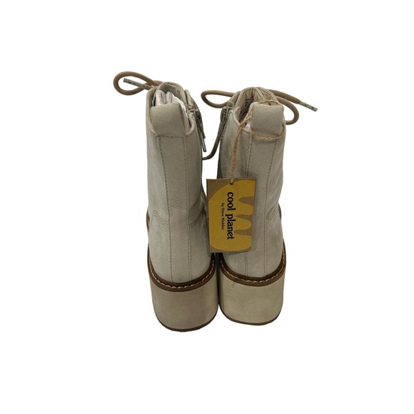 Steve Madden Off-white faux suede Stormyy Cool Planet platform combat boots - Picture 2 of 5